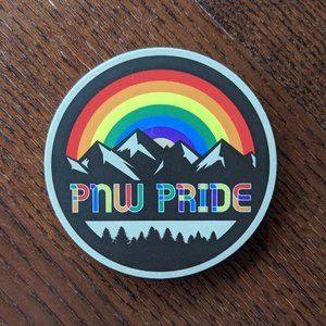 Beautiful PNW PRIDE Sticker 3x3 Round Sticker Pacific Northwest Pride